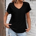 thumbnail image 2 of Women's V Neck Loose Top Temperament Commuting Short Sleeved T Shirt, 2 of 2