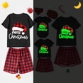thumbnail image 3 of Pijama familiar a juego de Navidad, Conjunto de pijama rojo luminoso con sombrero de Navidad brillante, 3 of 3
