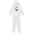 thumbnail image 3 of IUYRTFE Kids Halloween Hooded Sweatshirt Set Long Sleeve Pullover Two Piece Outfit Fall Winter Warm Casual Playwear Party Wear Toddler Boys Girls Clothing(White#5,12 Years), 3 of 5