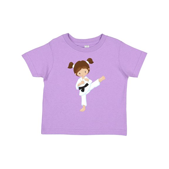 Inktastic Karate Girl, Cute Girl, Brown Hair, Black Belt Girls Toddler T-Shirt