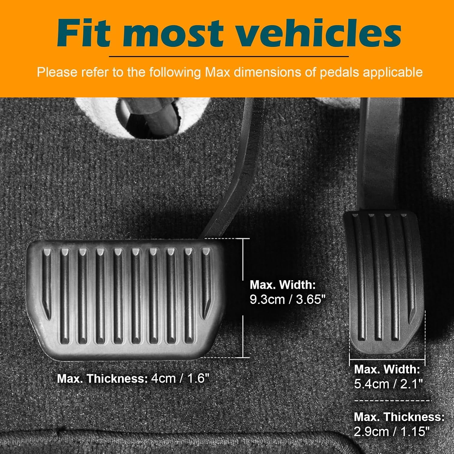 OceanicEcho Gas & Brake Pedal Extenders for Cars, Adjustable Length & Angle Accelerator and Brake Pedal Extensions, Universal Automotive Interior Accessory