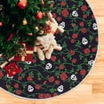 thumbnail image 5 of FMSHPON Rose Flower Skull Day of Dead Floral Xmas Christmas Tree Skirt Stand Mat for Holiday Party Decoration Indoor Outdoor 36 inches, 5 of 6