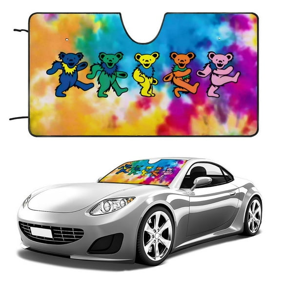 Dancing Bears-theme Windshield Sun Shade Front Protector Folding Car Sun Visor Blocks Uv Rays Keeps Your Vehicle Cool52in*28in(130cm*70cm)