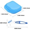 thumbnail image 2 of 2 Pieces Pink and Blue Retainer Boxes Mouth G rd Retainer Case Retainer Denture Box and 2 Pieces Denture Toothbrushes for Oral Care, Mouth G rd and Denture Storage, 2 of 7