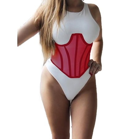 

Calsunbaby Women Support Slim Bandage Cincher Corset Spliced Underbust Corset