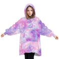 thumbnail image 2 of Manta con capucha de gran tamaño, manta mullida Oodie, sudadera con capucha para niños, manta con capucha y bolsillo frontal grande (7-13 años para niños), 2 of 5