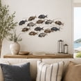 thumbnail image 3 of DecMode Blue Metal Indoor Outdoor Fish Wall Decor with Silver and Bronze Accents, 3 of 13