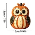 thumbnail image 3 of Aoznliie Halloween Table Decor, Cute Hand Carved Wooden Owl Ornament, 5.9 inch Tabletop Centerpiece for Halloween Decorations Indoor, Multicolor, 3 of 6
