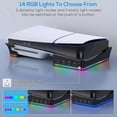 thumbnail image 3 of PS5 Slim Horizontal Stand, RGB Horizontal Stand Compatible with Playstation 5 Slim Disc & Digital, with 14 Light Mode and 4 USB Hubs, 3 of 5