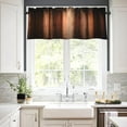 thumbnail image 5 of 2 Pack Valances Window Treatments, Orange Copper Vintage Stripe Blackout Drapes Adjustable Curtain Valances for Windows Living Room Kitchen Over Sink, 18x52 Inch Rod Pocket Valances, 5 of 6