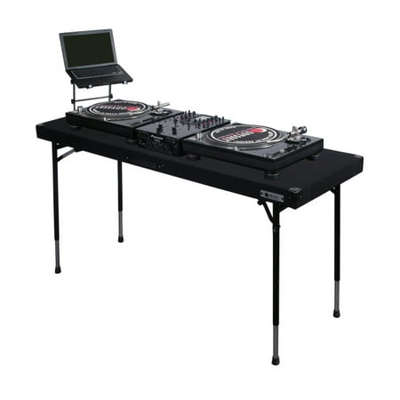 ODYSSEY CTBC2060 Carpeted Portable Pro DJ Work Table w/ Adjustable Folding