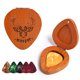 thumbnail image 1 of Soporte Para Púas De Guitarra Contenedor de púas de guitarra Caja de almacenamiento de coleccionista de madera con 5 púas de guitarra, 1 of 8