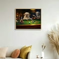 thumbnail image 4 of Nawypu  Wall Canvas Painting of Dogs Playing Billiards by C. M. Coolidge Wall Art Decor Painting Prints Picture Framed Stretched Printed on Canvas for Home Living Room Bedroom Office, 4 of 4