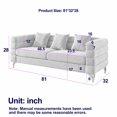thumbnail image 4 of Resenkos 81" 3-Seater Sectional Sofa, Oversized Teddy Fabric with Deep Seating and 3 Accent Pillows, Green, 4 of 12