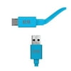 "Flat Charge-Sync Cable for Micro USB Devices - Blue 48"", Cable or 48 USB Blue for Micro Devices chargers connected with help car ChargeSync keep Flat to Works wall.., By PureGear Ship from US"