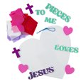 thumbnail image 2 of Fun Express 7 3/4" Valentine Jesus Loves Me to Pieces Tissue Paper Acetate Sign Craft Kit - Makes 12, 2 of 3
