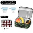 thumbnail image 5 of Green and Black Checkered Pattern Insulated Lunch Bag Teens,Bento School Lunch Bag for Teens for Work,Picnic or Travel 10.6x7.7x4.3 Inches,12 Can Capacity, 5 of 6