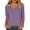 #341-Purple, variant on Craaazy Casual Womens V-Neck 3/4 Sleeve Top Solid Color Loose Fit Blouse for Summer Gifts
