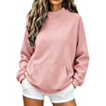 thumbnail image 2 of GZWYHT Mock Neck Sweatshirt Travel Sweatshirt Soft Sweatshirts Yoga Sweatshirt Summer Sweatshirt Crewneck Sweatshirt Nurse Sweatshirt Baggy Sweatshirt Winter Clothes for Women，Pink，XL, 2 of 4