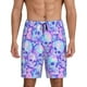 thumbnail image 1 of Fotbe Blue Skull Daisy Pantalones Cortos de Pijama para Hombre, Ropa de Dormir, Pantalones de Pijama Cortos para Hombre-Large, 1 of 6