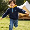 thumbnail image 2 of NAISIBABY Boys Hooded Hoodies—Contrast-Panel Long-Sleeve Fall/Winter Half-Zip Pullover Sweatshirt Navy Size 3T, 2 of 5