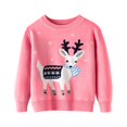 thumbnail image 1 of Chandail à Col Rond pour Bébés Garçons en Solde, Tout-Petits, Jeunes, Ados, Garçons, Filles, Chandail Tricoté de Noël Imprimé, Tricot, Chandail de Noël pour Tout-Petits, Roses 140, 1 of 4