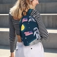 thumbnail image 5 of Yiaed Astronaut With USA Flag Print Print Laptop Backpack Travel Canvas Backpack Vintage Aesthetic Backpack for School Knapsack Backpack Backpack for School-, 5 of 5