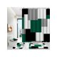 thumbnail image 1 of Poedist Green Bathroom Set with Shower Curtain and Rugs, 4 Piece Geometric Bathroom Shower Curtain Set with Rugs, Incl Shower Curtain with 12 Hooks, B, 1 of 5