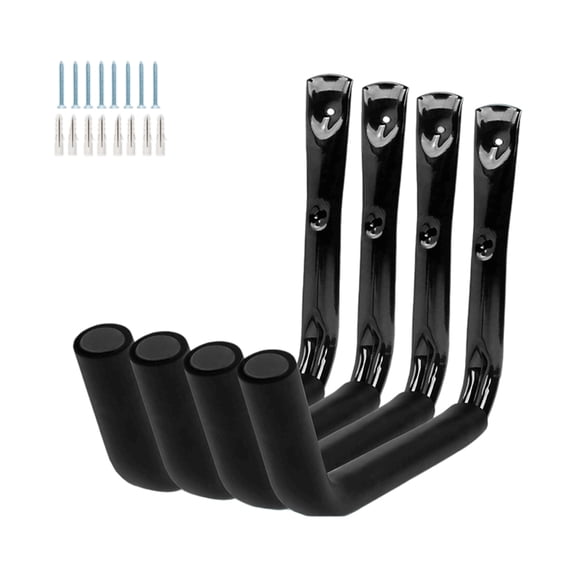 Vertical Storage Hooks Heavy Duty Metal Hangers for Workshop Tools Bike Rack 4 Pack Wall Mounted Tool Hangers