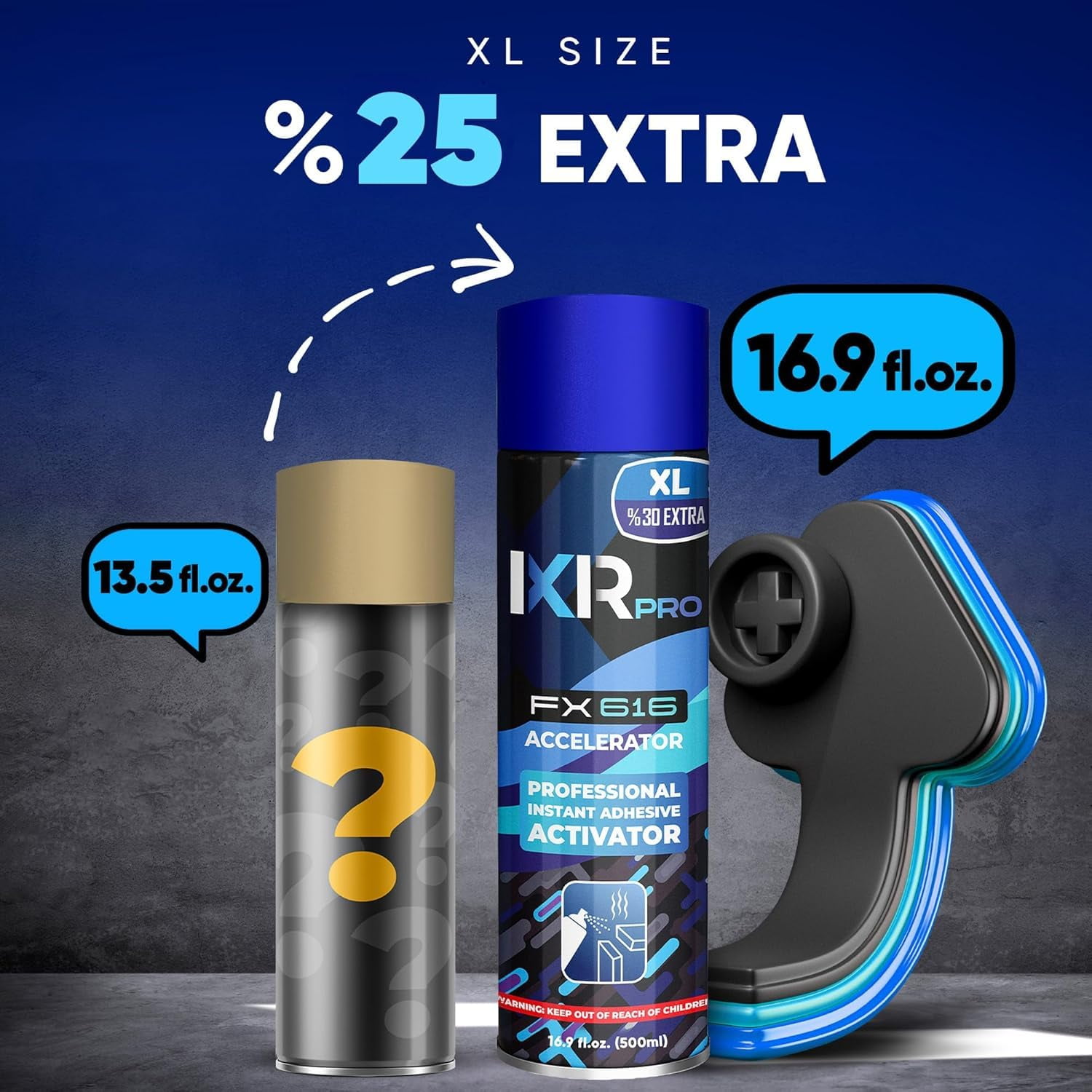 IXIRPRO CA Glue Activator Spray (6 Pack, 16.9 oz Each) – Ultra-Fast Curing Cyanoacrylate Accelerator for Instant Bonding, Woodworking, Plastic, Metal, Crafts, and Repairs