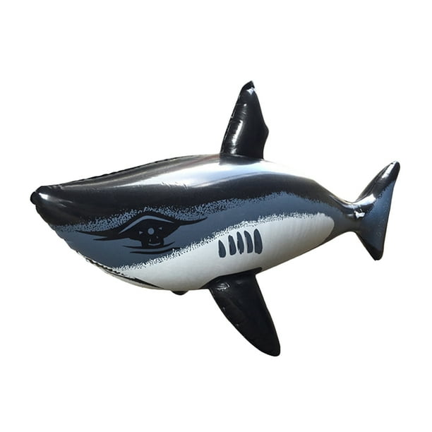 KAKOWELY Juguete inflable de tiburón para piscina, flotador de dibujos animados de PVC, decoración de tiburón grande