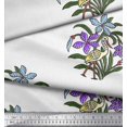 thumbnail image 3 of Soimoi Modal Satin Fabric Flamingo,Leaves & Floral Block Print Fabric by Yard 42 Inch Wide, 3 of 3