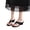 black, variant on Women’s Square Toe Wedge Thong Sandals Open Toe Slip On Heeled Slides