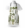 thumbnail image 3 of Tree Apron Hand Drawn Trees Pine Olive Cypress and Fir Tree Forest Growth Ecology Outdoors, Unisex Kitchen Bib Apron with Adjustable Neck for Cooking Baking Gardening, Pale Brown Green, by Ambesonne, 3 of 3