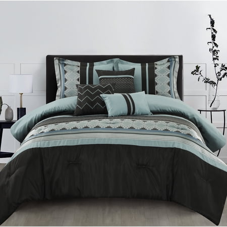 Nanshing Ethan Microfiber 6-Piece Bedding Comforter Set with BONUS Pillows, King
