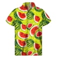thumbnail image 5 of Camisa hawaiana con estampado de sandía colorida 2024, camisetas de verano de manga corta con botones de frutas estampadas en 3D, ropa para hombre, blusa con solapa, 5 of 5