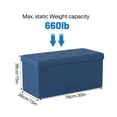 thumbnail image 2 of CONCETTA 30" Folding Storage Ottoman Bench, 660 lbs Weight Capacity, End‑of‑Bed Foot Rest Storage Chest for Living Room, Bedroom, Entryway, PE Blue, 2 of 10