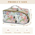 thumbnail image 4 of FORMRS Makeup Bag Travel Cosmetic Organizer for Women Fold Flat Zipper Pouch with Handle, Colorful Flowers Blossoms, 4 of 8