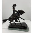 thumbnail image 2 of “COWBOY” American Bronze Handmade Sculpture by Frederic Remington medium size 12.5"H x 14"L x 6.5"W, 2 of 6