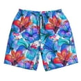 thumbnail image 5 of Goofa Bright Flowers Printed Mens Swim Trunks Summer Quick Dry Short Beach Swimwear Bathing Suits-Medium, 5 of 9