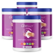 Care Touch Hand Sanitizing Wipes (4 Canisters) | 640 Wipes in Moisture-Lock Canisters | For Home and Office Use