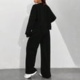 thumbnail image 5 of Womens 2 Piece Tracksuit Fall Fashion Long Sleeve Zip Up Crop Sweatshirt Long Pants Outfits Jogger Sweatsuit Sets Black L, 5 of 5