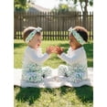thumbnail image 5 of BemeyourBBs Newbron Baby Girl Golf Outfit Romper Infant Girls Spring Fall Winter Clothes Long Sleeve Golf Cart Print False Two-piece Patchwork Jumpsuit with Headband, 5 of 9