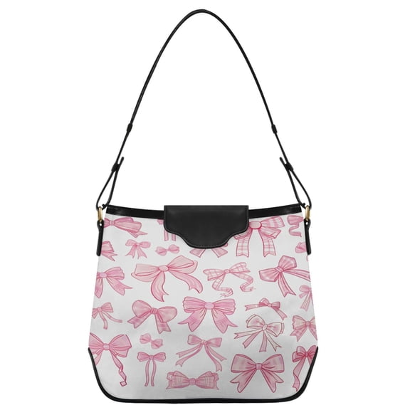 ALAZA Women Hobo Shoulder Handbag Bow3 Print Tote Bag Large Capacity Purse