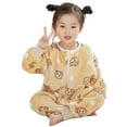thumbnail image 1 of Infant Children's Fuzzy Sleeping Bag Baby Spring And Autumn Winter Jumpsuit Pajamas Baby Split Leg Crawling Suit Button down Romper Girl Cute Rompers for Teen Girls Summer 3 6 Month Yellow 6-12 Months, 1 of 3