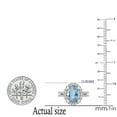 thumbnail image 4 of Dazzlingrock Collection 10X8mm Oval Aquamarine & Round White Diamond Halo Style Engagement Ring for Women (0.40 ctw, Color I-J, Clarity I2-I3) in 10K Rose Gold, Size 4.5, 4 of 5