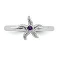 thumbnail image 4 of 925 Sterling Silver Stackable Expressions Amethyst Starfish Ring Size: 5; for Adults and Teens; for Women and Men, 4 of 5