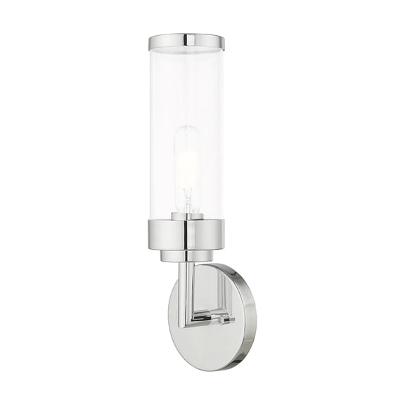 Livex Lighting Hillcrest 1-Light Modern Metal ADA Wall Sconce in Polished Chrome