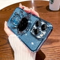 thumbnail image 1 of Funda de lujo con soporte plegable para IPhone, carcasa suave con brillo para modelos 14, 13, 12, 11 Pro Max, Mini, XS, XR, X, 7, 8 Plus, SE 2020 Fivean unisex, 1 of 2