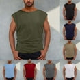 thumbnail image 4 of Chiccall Mens Summer Plus Size Tank Tops Casual Loose Solid Crew Neck Sleeveless Lightweight Breathable Blouse Shirts, 4 of 4